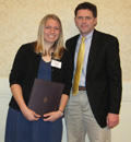 Megan Wolters receives award from Clif Jones, MD