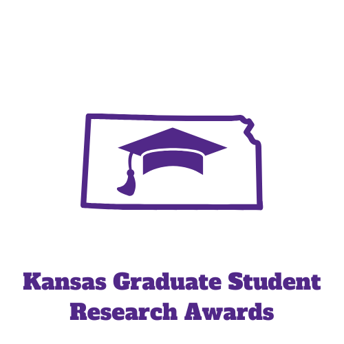 kansas grad student awards with kansas logo and graduation hat