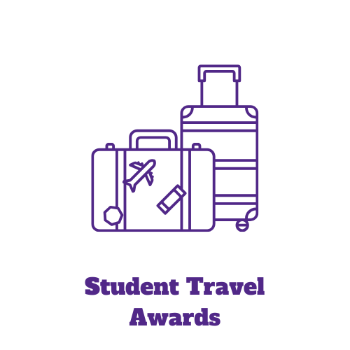 suitcases with the words "student travel awards"