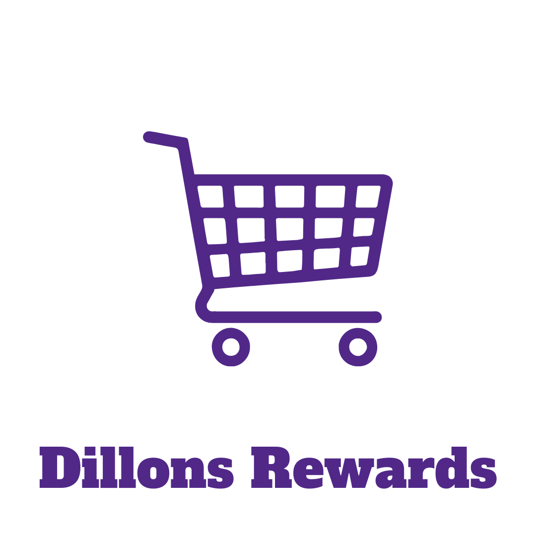 grocery cart with the words "Dillons Rewards"