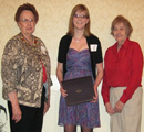 Elizabeth Uthoff receives award from Jan Woodyard & Mary Volpert