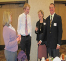 Julie, Fran & Chuck Veatch chat with Samuel Honey, the recipient of the Clifford Veatch Award named for Julie's husband & Fran & Chuck's son, who passed away from cancer.