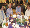 Theodore Budden (right), biology professors Asano & Roelofs, & biology visiting speaker Ronald Weck