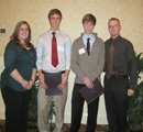 Josh Kiene & Joshua Beyer receive awards from Amber Kozak & Kyle Bridges.