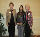 Nallely Barron-Garcia receives an award from Jan Woodyard & Eleanor Deibler.