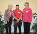 Joshua Ames receives award from VFW Aux 1786's Eleanor Deibler & Jan Woodyard